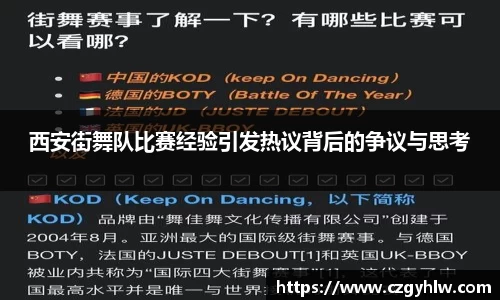 西安街舞队比赛经验引发热议背后的争议与思考